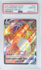 V1923: 2020: FA/Charizard VMAX: 020/189: Darkness Ablaze: PSA: 10: GEM MT: 49660030